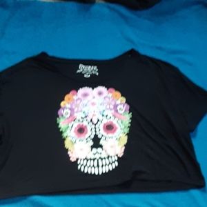 Flower skull crop top